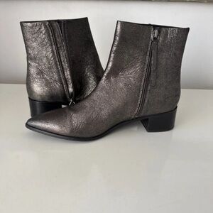 Sleek Metallic Ankle Boots